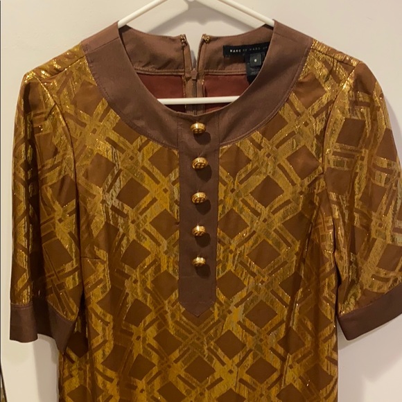 Marc by Marc Jacobs retro vintage brown and gold dress - Picture 1 of 7
